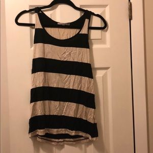 Gap cream and black striped tank top size xs